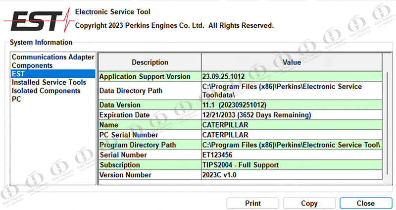 PERKINS EST Diagnostic Service & Programming Laptop 